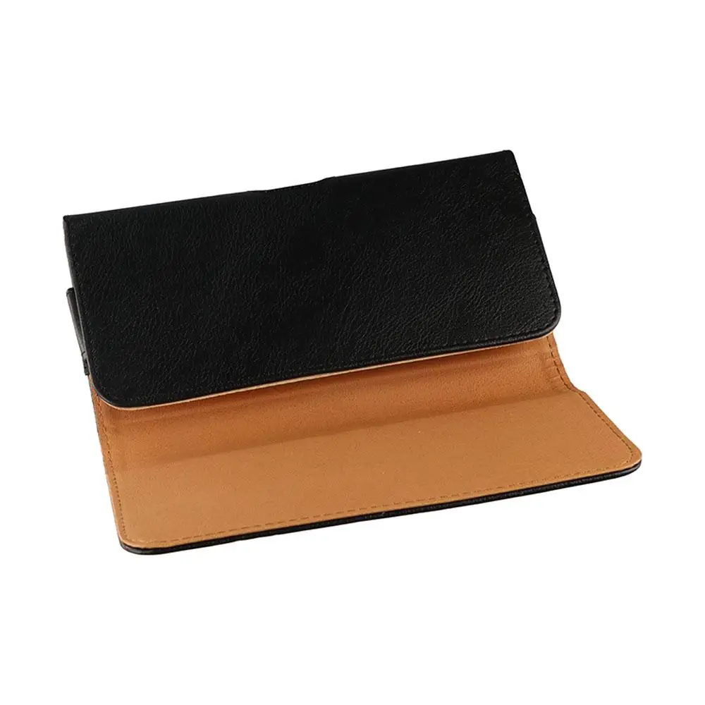 Pochette universelle pour téléphone en cuir PU 4,7-6,5 pouces, fabriquée par procédé de couture, avec clip de ceinture, housse universelle pour téléphone portable, sacs de ceinture pour téléphone portable.
