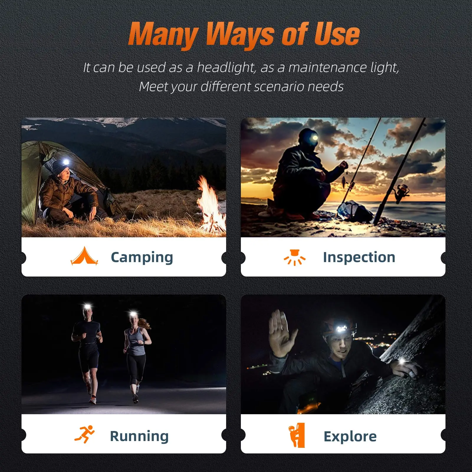 SUPERFIRE HL80-C Powerful LED Headlamp USB C Rechargeable Telescopic Zoomable Sensor Headlight Fishing Camping Head Flashlight