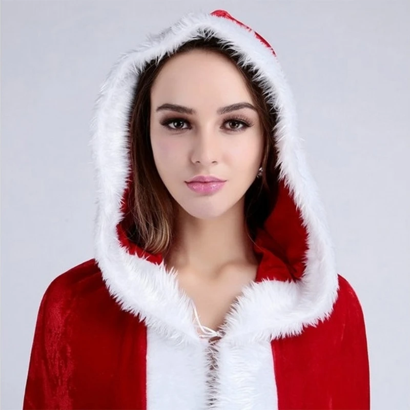 Weihnachten Mantel Für Frauen Samt Cape Mantel Kapuze Mantel Santa Kleid Dropship