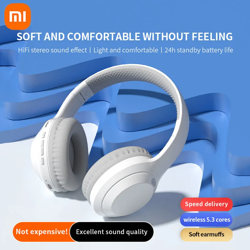 Xiaomi 5W Wireless Headphones Bluetooth 5.3 Earphone Foldable Earbuds 40mm Driver Game Music Over Ear Stereo Headset with Mic