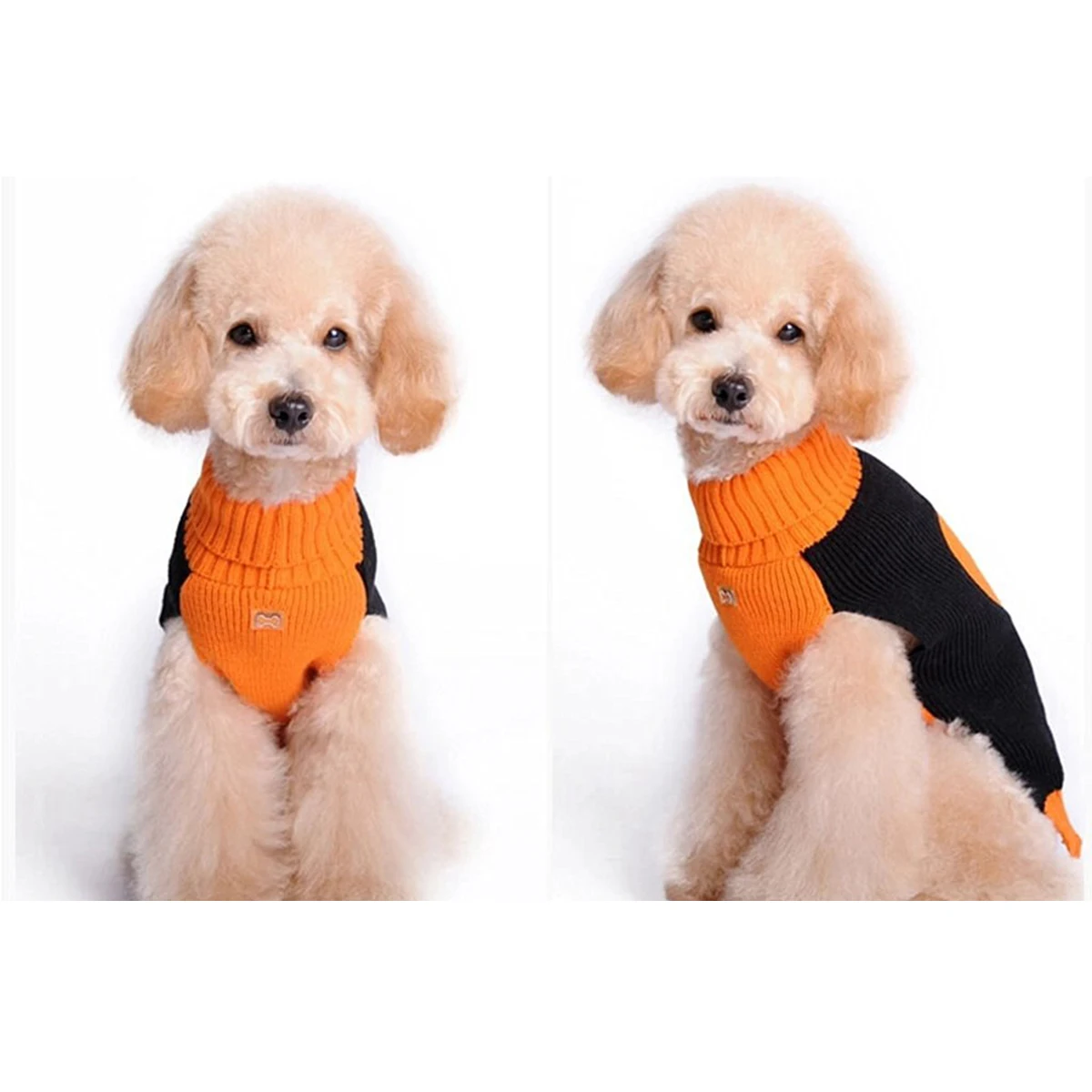 

Pumpkin Pet Sweater Halloween Costume for Small Dogs Tiny Puppy Warm Ribbed Turtleneck Dog Sweaters Winter Clothing Pet Supplies