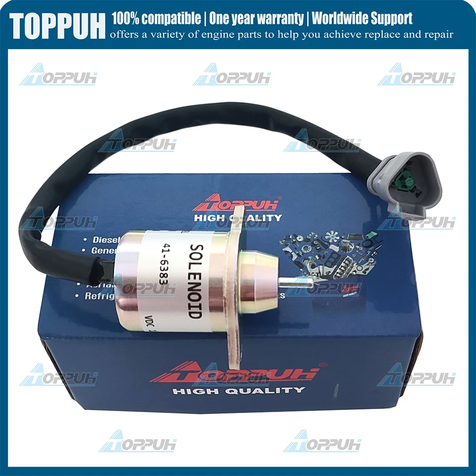 

TK 41-6383 12V TK 41-4306 Stop ShutOff Solenoid For Yanmar 482, 4.82, 4,82 - 4TNE84 4TNE88 Thermo King 41-6383 416383