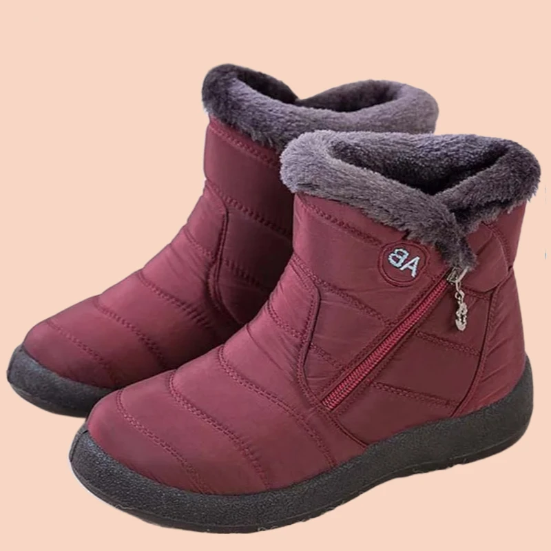 

Womens Comfortable Women's Boots Waterproof Women Zipper Shoes Woman Soft Fur Winter Botas Mujer Snow
