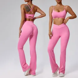 Women Tracksuit 2PCS Yoga Set Workout Clothes Sportswear Gym Clothing High Waist Leggings Fitness Bra Sports Suits Athletic Wear