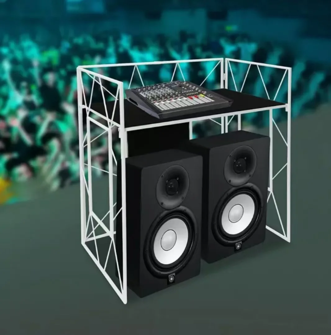 Hot Sales Portable DJ Booth Foldable Aluminum Alloy Speaker Stand with Top Bar Event Table for Sale