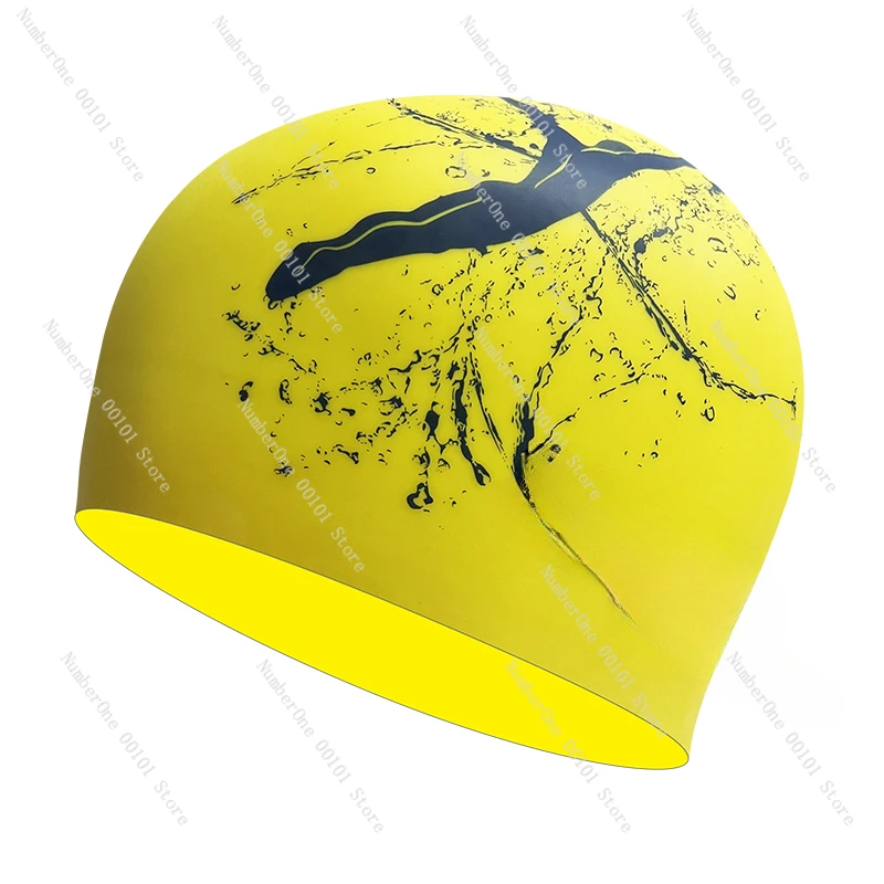 Silicone waterproof swimming cap, high elastic comfort does not restrain the head, unisex