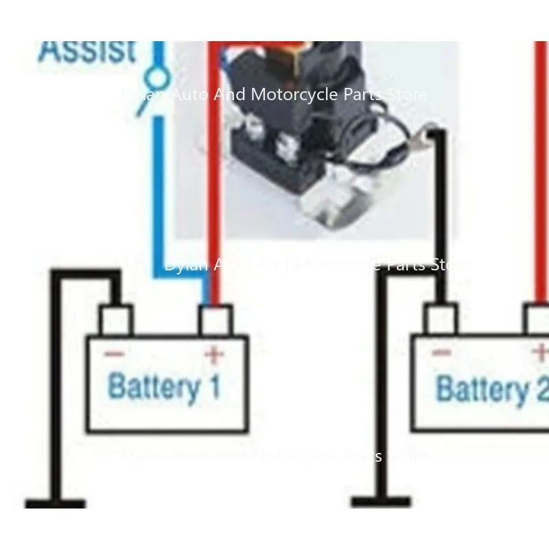 

1 шт., реле с двойным аккумулятором, запуск включения/выключения, 4 контакта, 500 А, 12 В для автомобильного выключателя питания