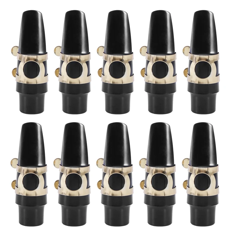 

10X Alto Sax Saxophone Mouthpiece Plastic With Cap Metal Buckle Reed Mouthpiece Patches Pads Cushions