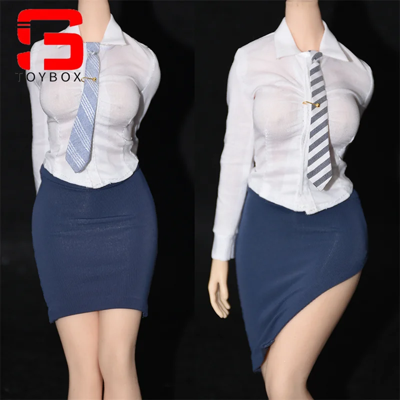 In Stock 1/6 Scale Office Lady White Shirt Working Skirt Clothes Model Fit 12 Inch TBL Female Soldier Action Figure Body Dolls