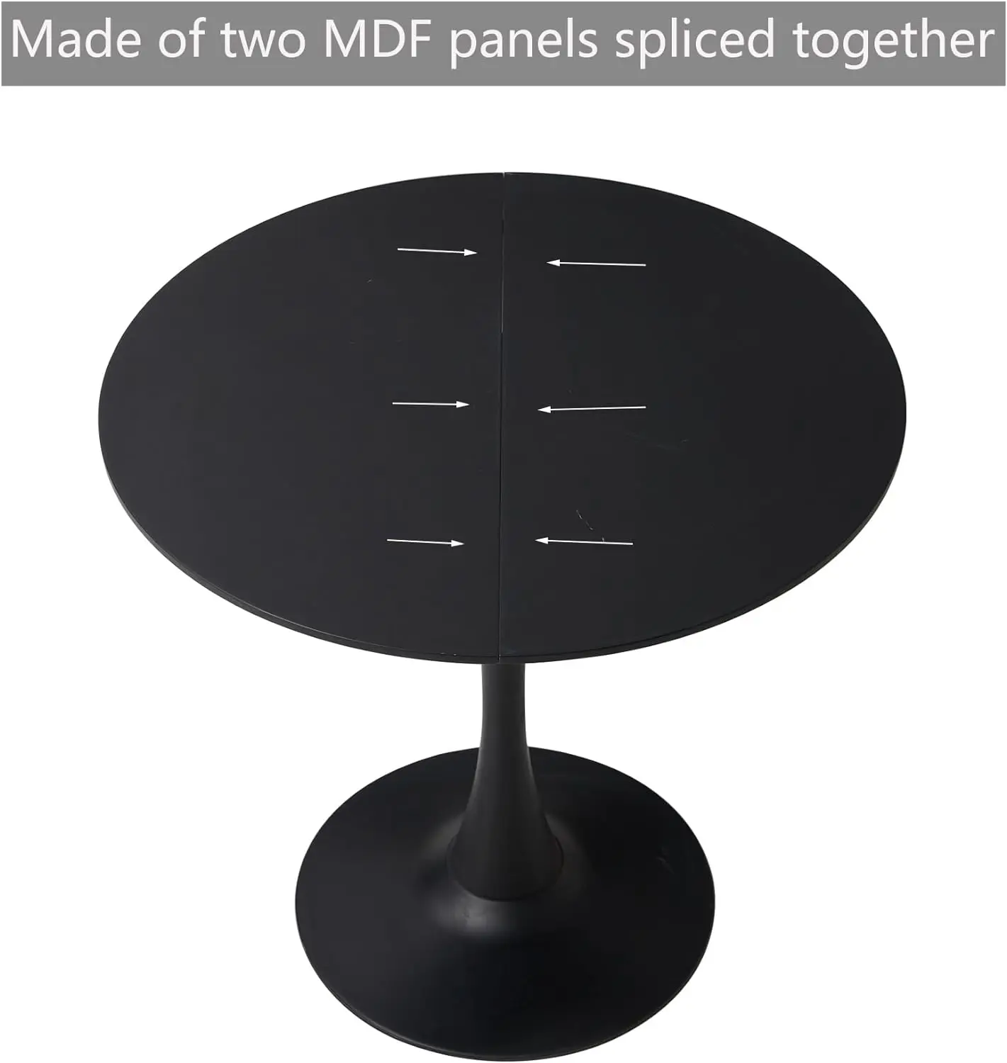 Round Table Fixed Gina Kitchen Dining Room Living Room Nordic Modern Style Furniture Small Balcony Table Black 80CM