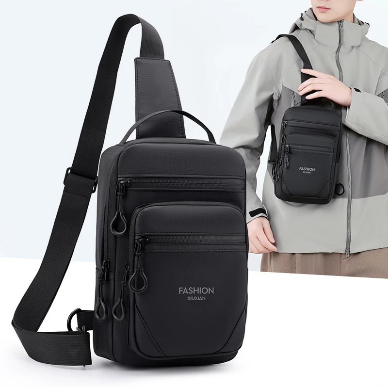 

Lightweight Waterproof Nylon Sling Chest Bag Men Multifunctional Crossbody Shoulder Backpack For Daily Travel Hiking Outdoor