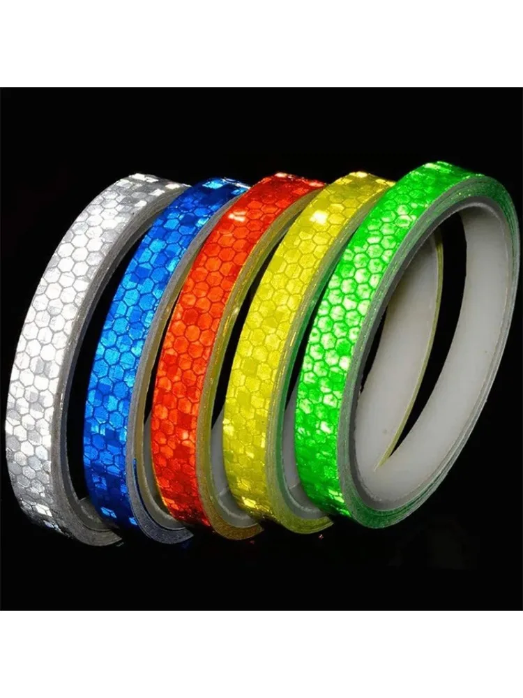 AliExpress NONE 1Roll 8M Glow Bike Sticker - Reflective Safety Tape for Mountain/Motorcycle Body, Waterproof Vinyl Decal & Night Visibility Kit