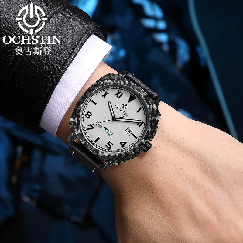 OCHSTIN Male Luxury Classic Automatic Mechanical Watch Master Series Men Leather Strap Water‑resistant Business‑casual Clo