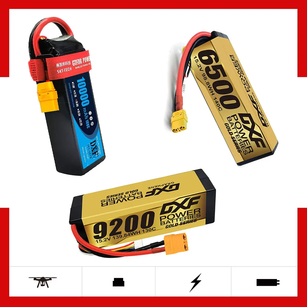 

Литий-полимерный аккумулятор DXF 6S 22,2 в, 10000 мАч, 15,2 в, 14,8 в, 11,1 В, аналогичный 3S, 2S, 7,4 мАч, 6500 мАч, 7000 мАч, 8000 мАч, 8400 мАч, 9200 мАч для радиоуправляемых автомобилей