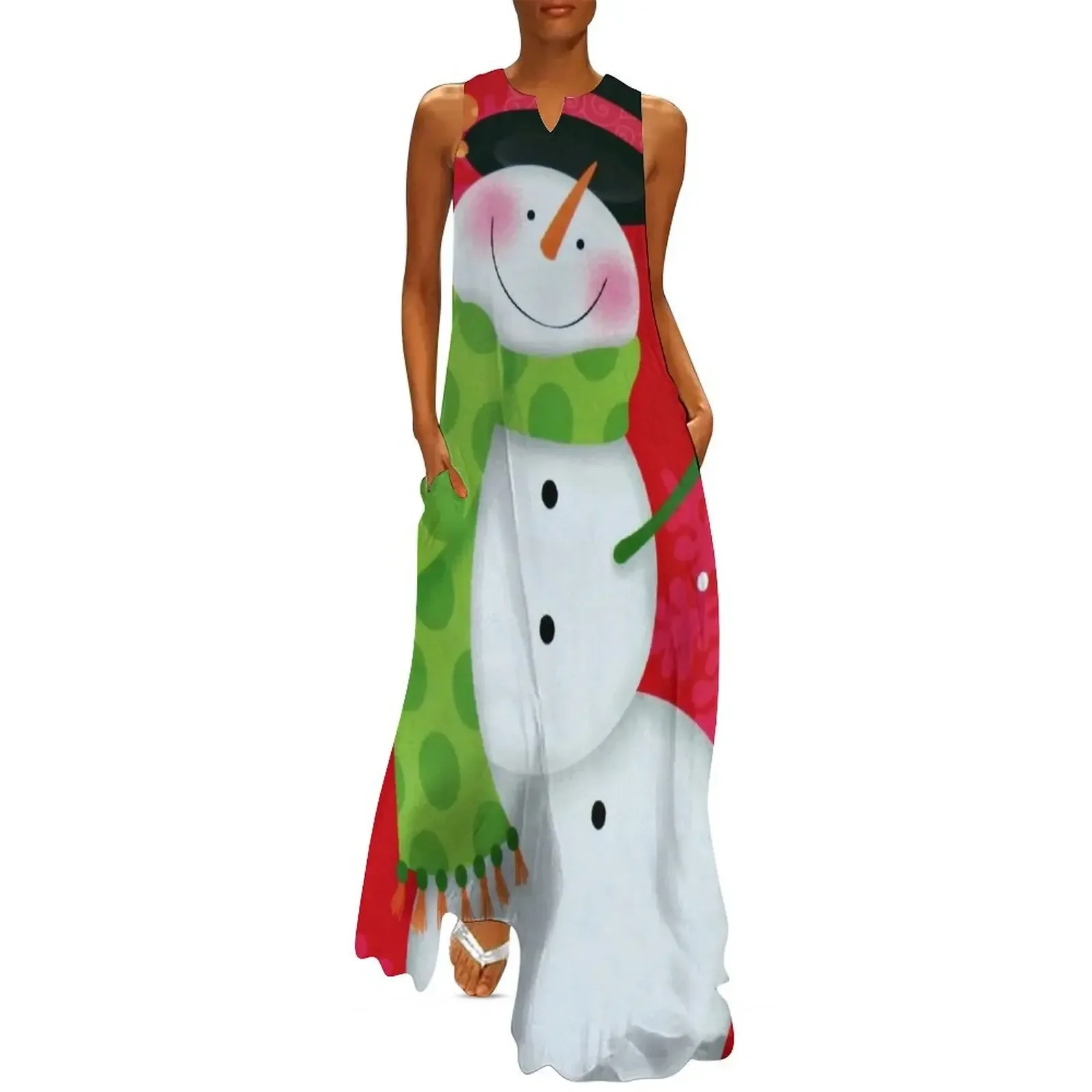 

Happy Snowman Long Dress Dresses summer dress woman 2025 Women's clothing Dress