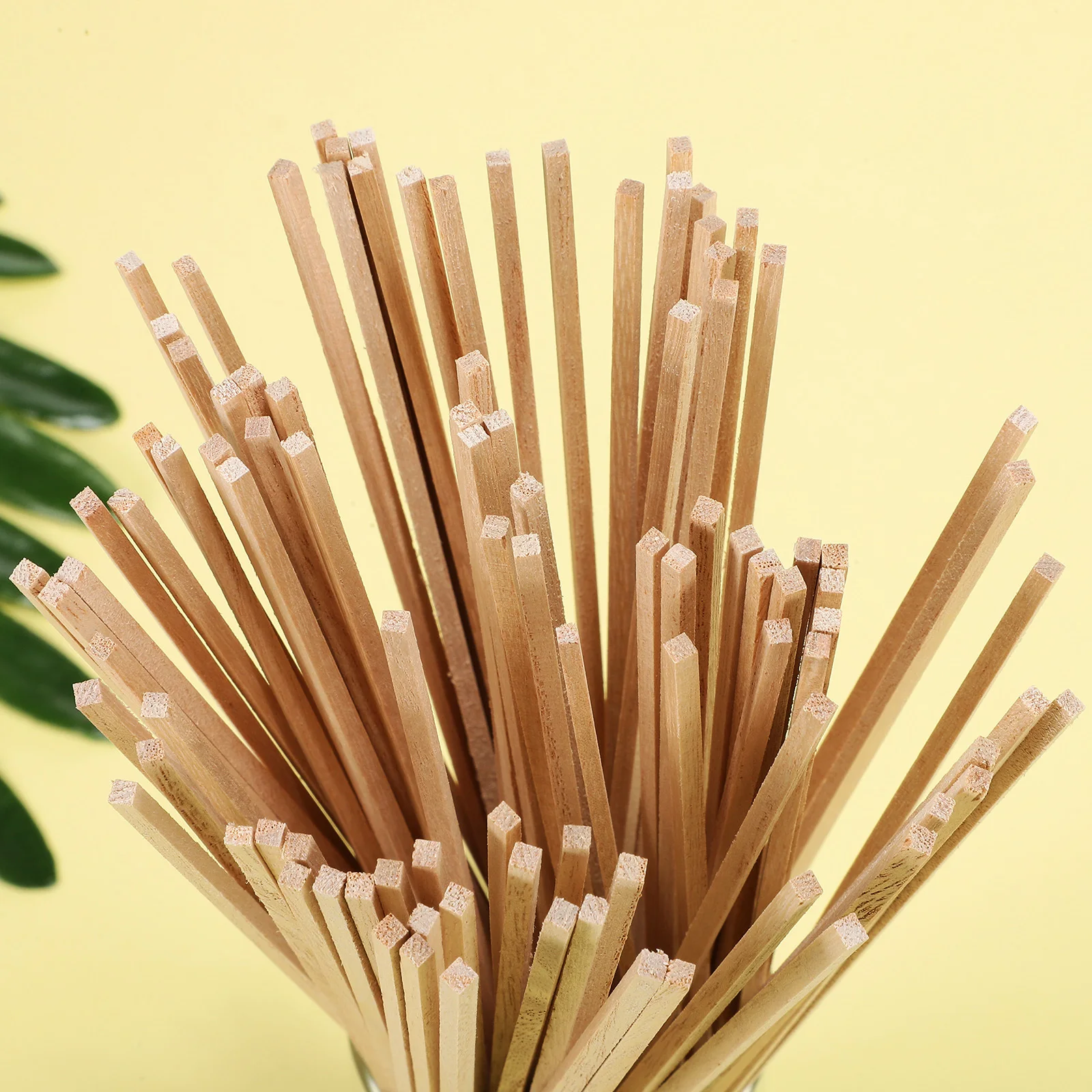 

100pcs Wood Craft Strips Square Wooden Dowels Unfinished Natural For Diy Crafts Decorations Wood Sticks Wooden Trim Craft Sticks