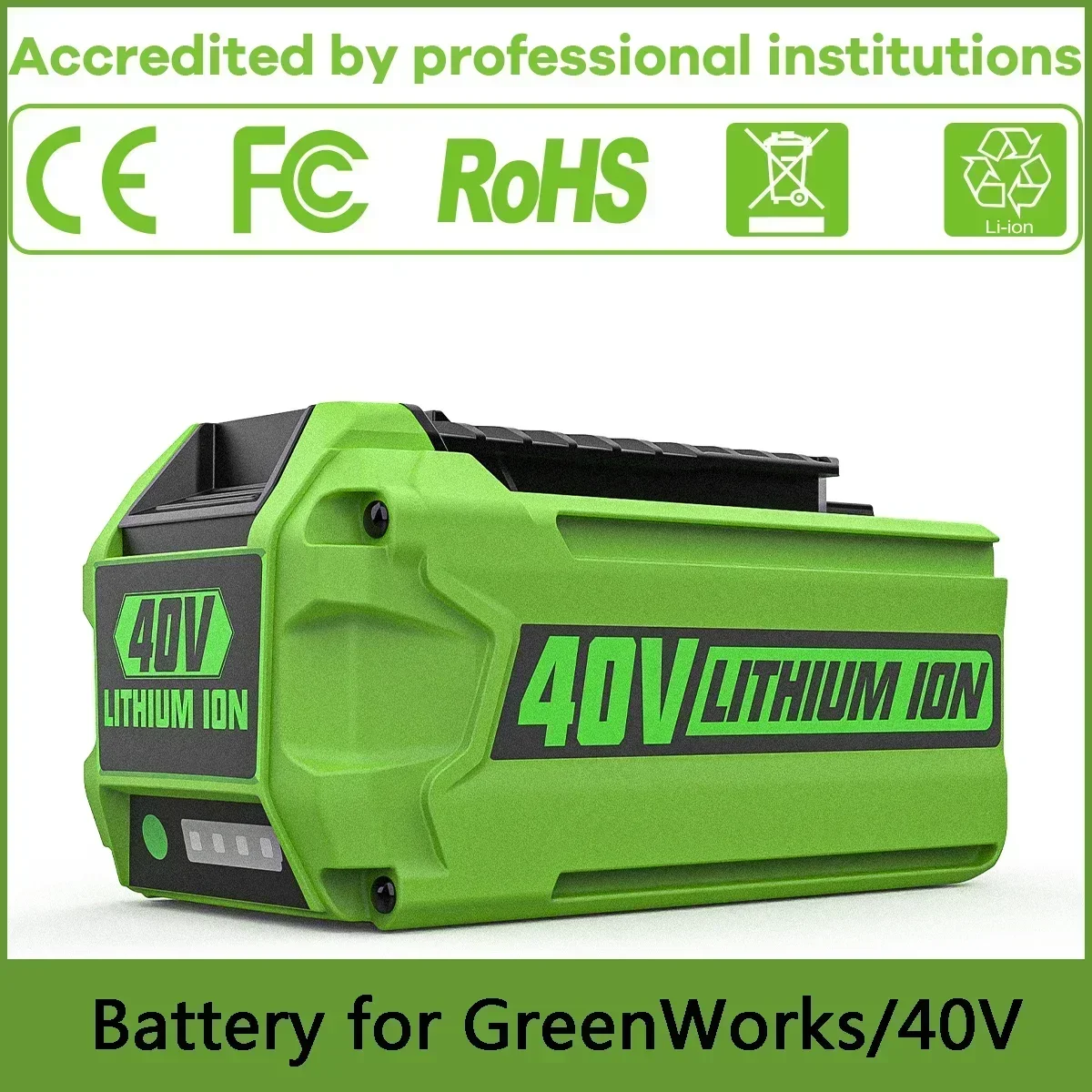 Per utensili elettrici per tosaerba per batterie Greenworks 40V Batteria sostitutiva agli ioni di litio G-MAX da 6 Ah