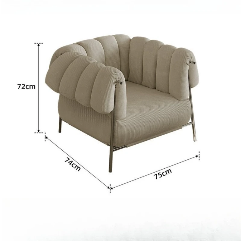 Franse Retro Brood Luie Rugstoel Netto Rode Designer Eenvoudige Vrijetijdsstoel Speciaal gevormde enkele fauteuil