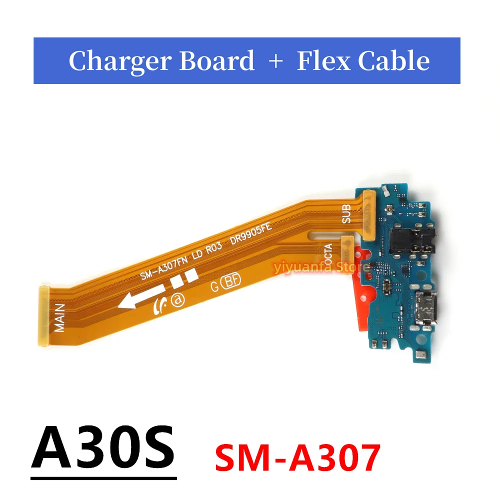 USB Fast Charging Charger Main Motherboard Flex Cable For Samsung Galaxy A30s A307 SM-A307FN Dock Connector Board