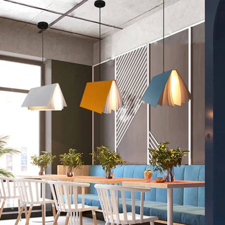 Nordic Book Pendant Light for Study Room Bedroom Library Desk Hanging Lamp Ceiling Decoration Lighting Modern Reading Decoration