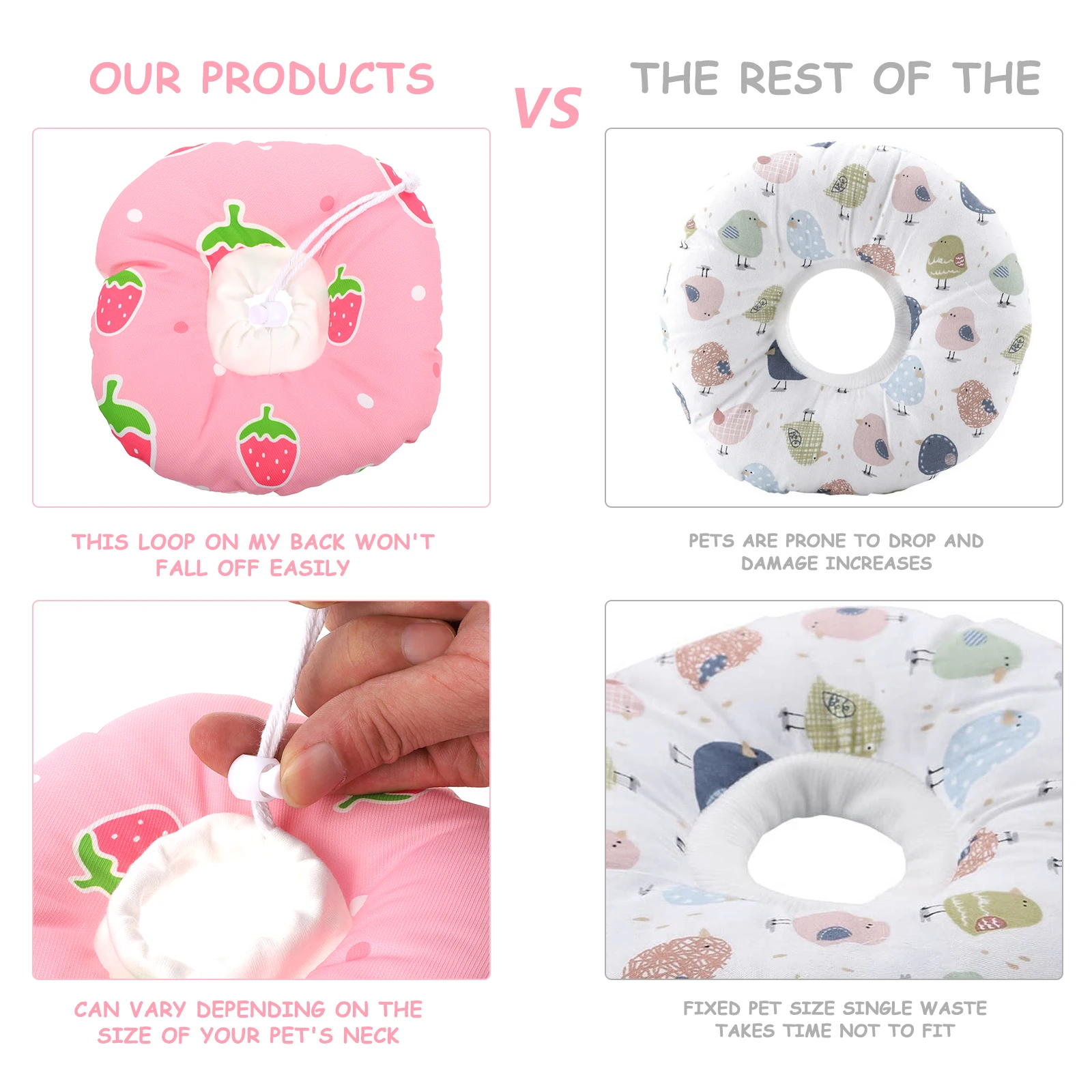 

Pet Cat Kitten Puppy Wound Recovery Collar Anti-Lick Scratch Protective Neck Cone High Quality Breathable Surgery For Dogs Cats