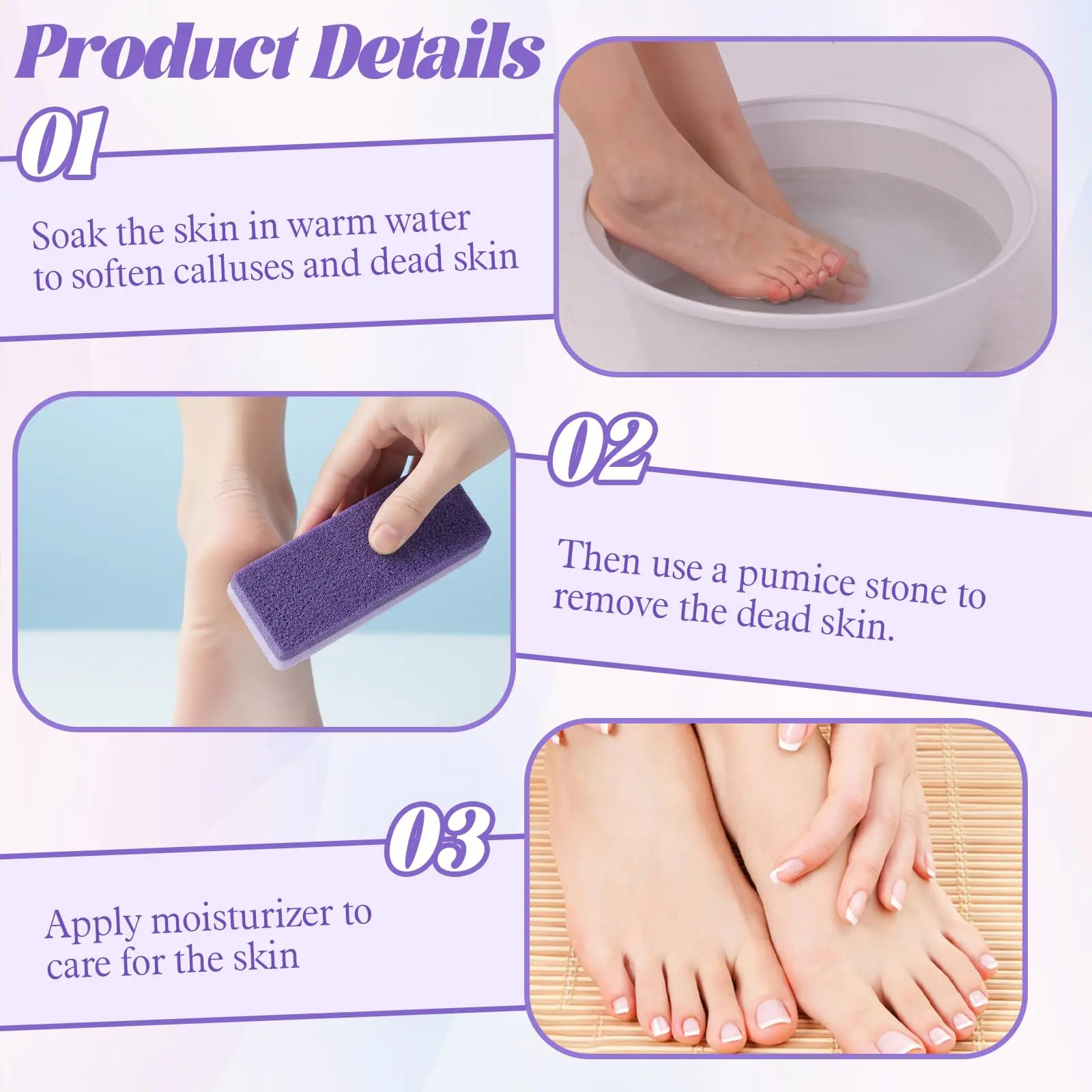 Purple Polyurethane Sponge Stone Multifunctional Exfoliating Scrub, Effectively Removes Hard Skin and Calluses, Professional Foot, Hand, and Body Care Tool, Foot Care Tool