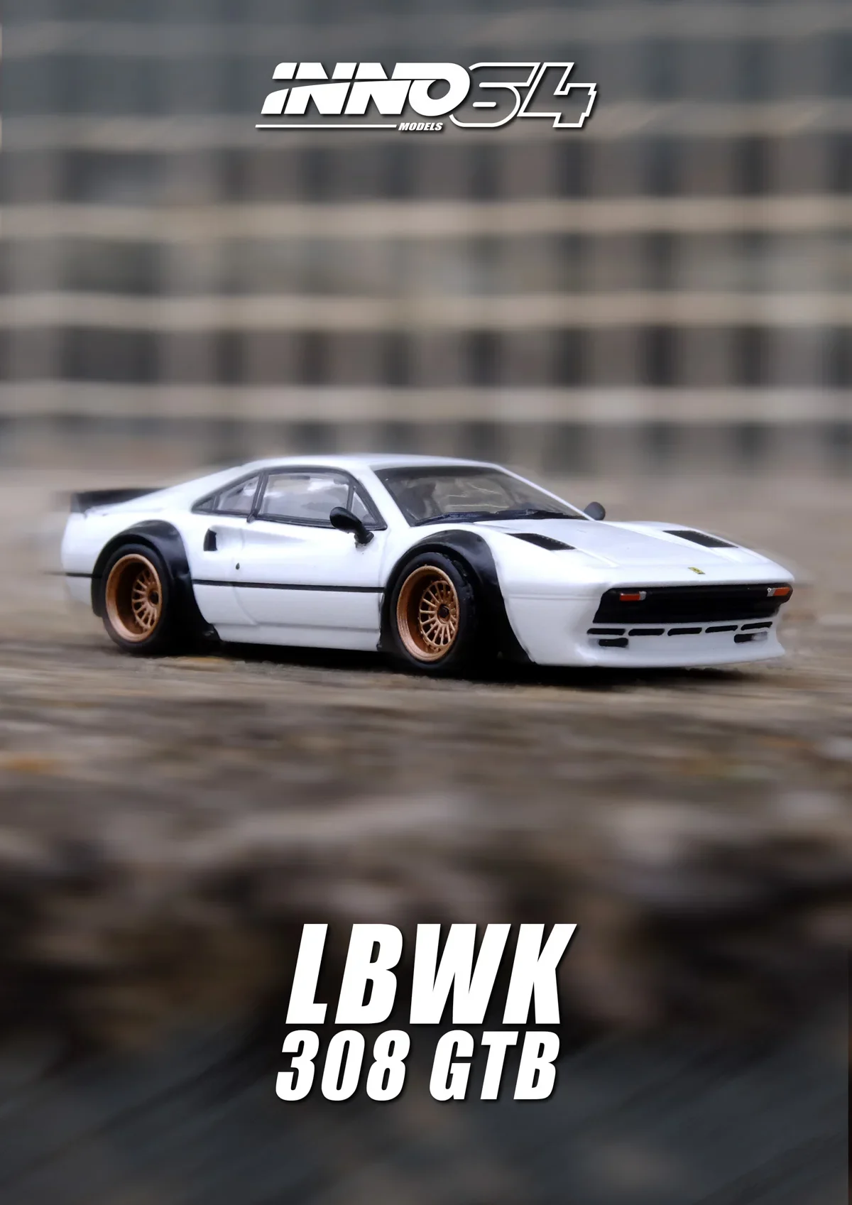 INNO 1:64 LBWK 308 GTB White  Diecast Model Car