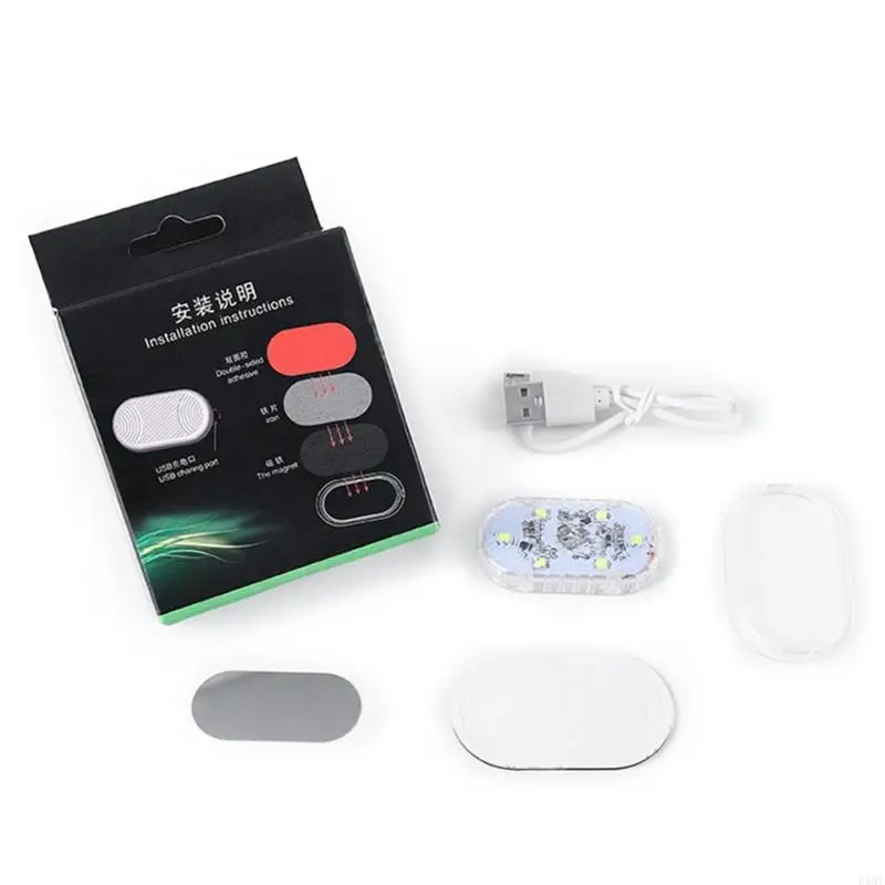 D5BE Touch Light Buit-in 120mAh Battery Rechargeable LED Tap Lights Magnet on Closet Portable Puck Night for Car