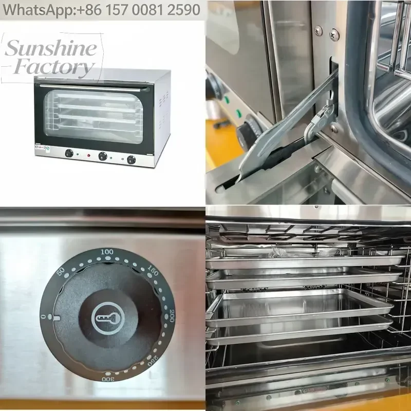 Stainless Steel Convection Steam Electric Oven EB-8A with Spray for Bakery & Restaurant Kitchens 5800W 1 Year Warranty