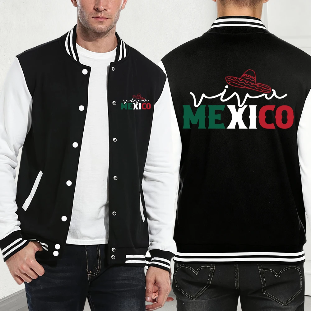 

Мексиканский креативный бейсбольный трикотаж с буквенным принтом, мужские повседневные карманные пальто, зимние флисовые теплые куртки, основная спортивная мужская одежда