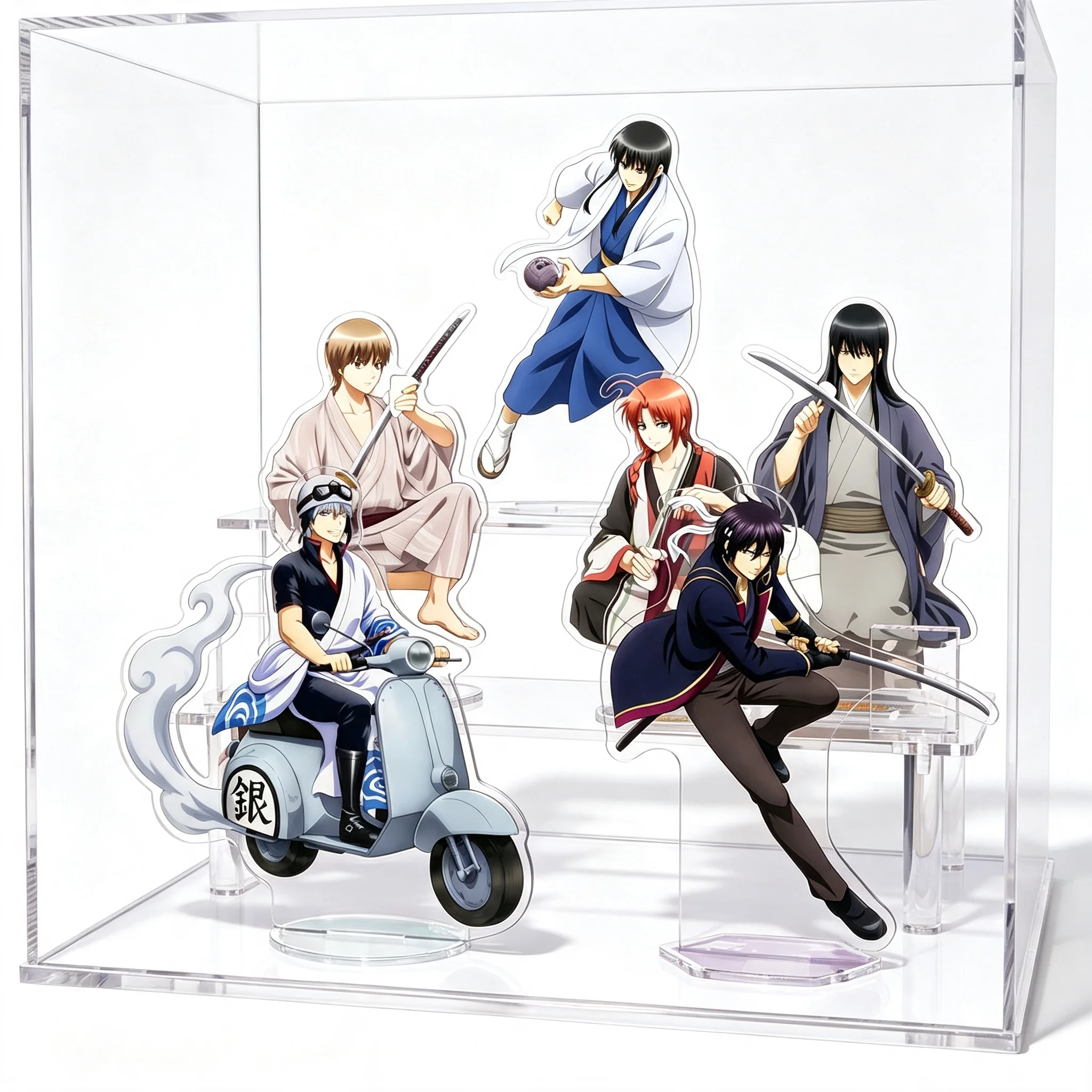 2026 New Gintama Acrylic Stand Keychain Sakata Gintoki Kagura Katsura Kotaro Full Set Samurai Style Desktop Decor Fans Gift