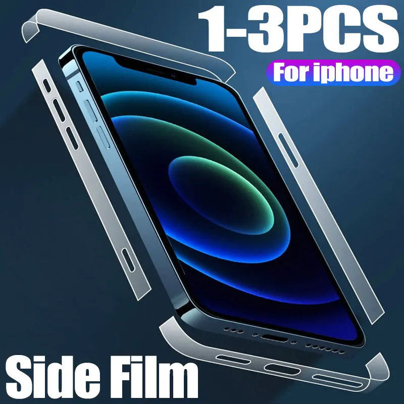 Carbon Fiber Sticker Matte Phone Side Film For iPhone 13 12 Pro Max mini 15 14 Plus Frame Protective Border Clear Hydrogel Film