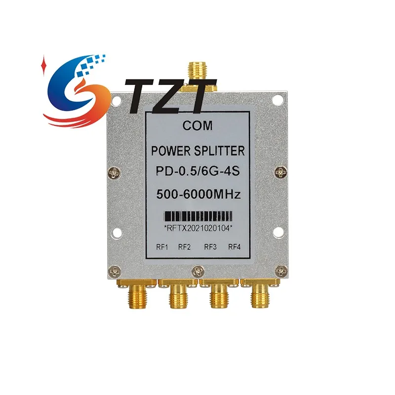 TZT Power Splitter PD-0.5/6G-4S 500-6000MHz RF Power Splitter SMA Microstrip Power Divider 1 IN 4 OUT