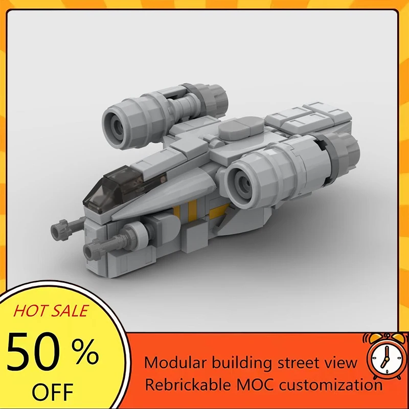 

Набор из 121 детали: Популярная модель космического корабля из фильма «Звездные войны», конструктор MOC, модульные технологичные блоки, подарок на праздник, игрушка для сборки, детский набор