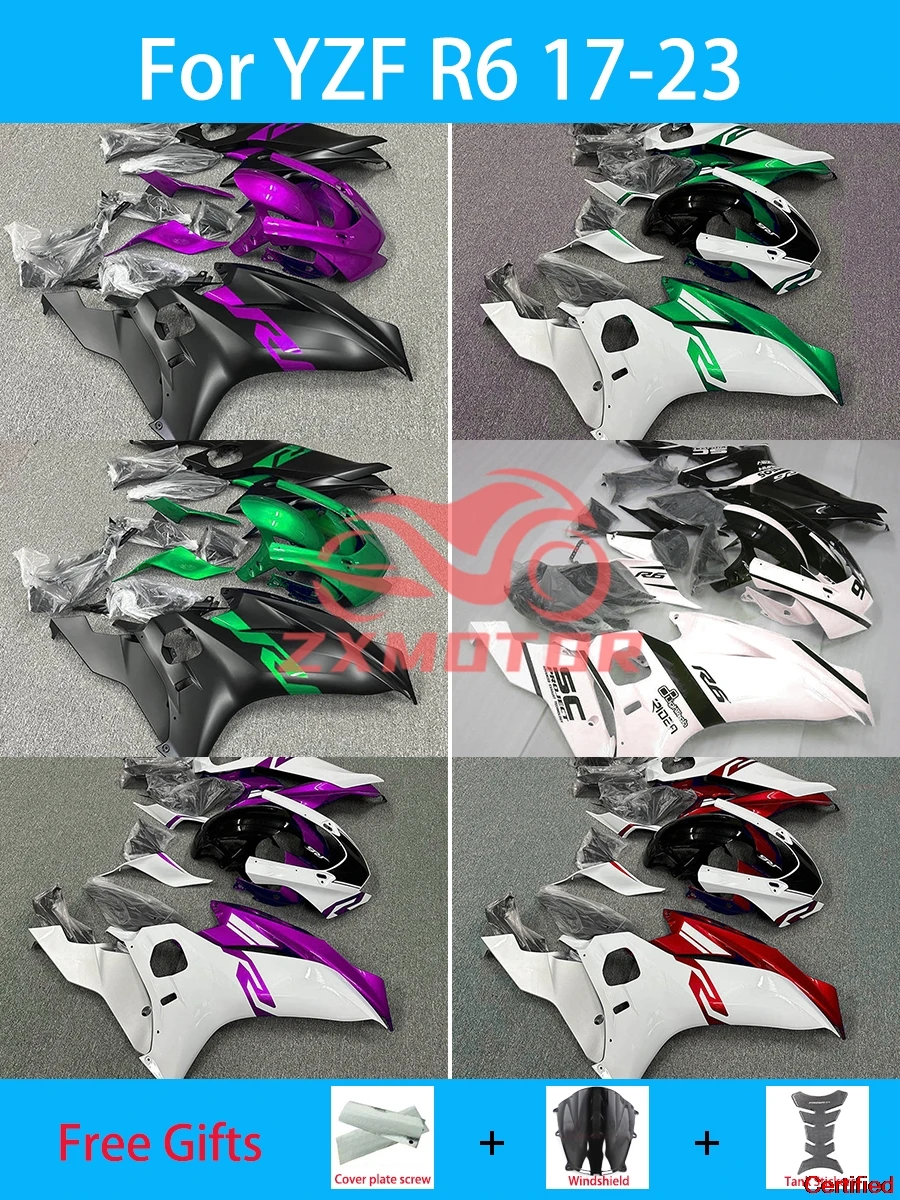 

Подходит для YAMAHA YZF R6 2017-2023, настраиваемые обтекатели YZFR6 17 18 19 20 21 22 23, комплект обтекателей для мотоцикла послепродажного обслуживания
