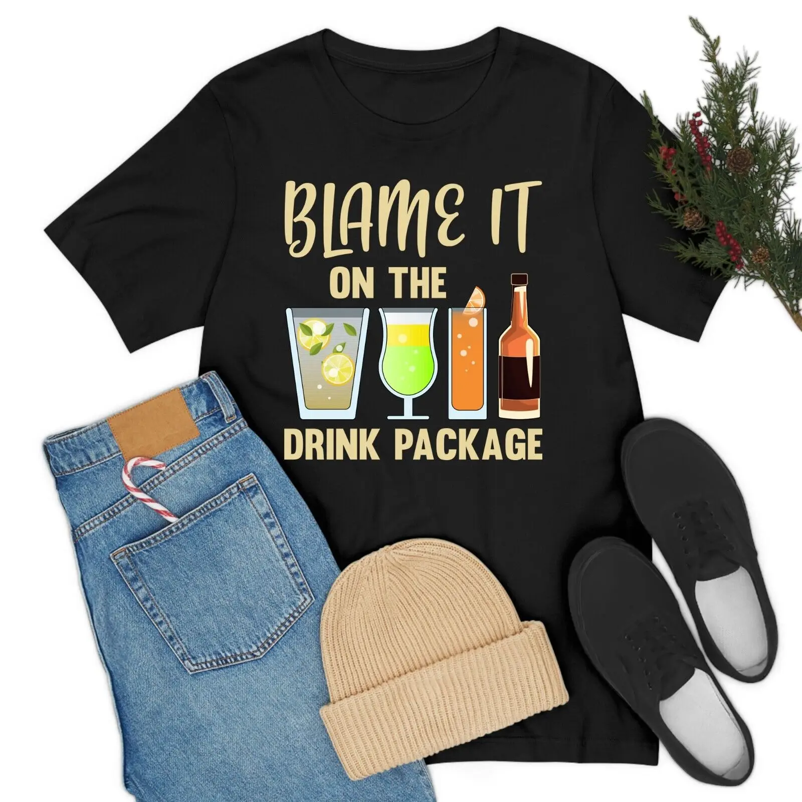 Blame It On The Drink Package Funny Cruise T-Shirt For Men Women