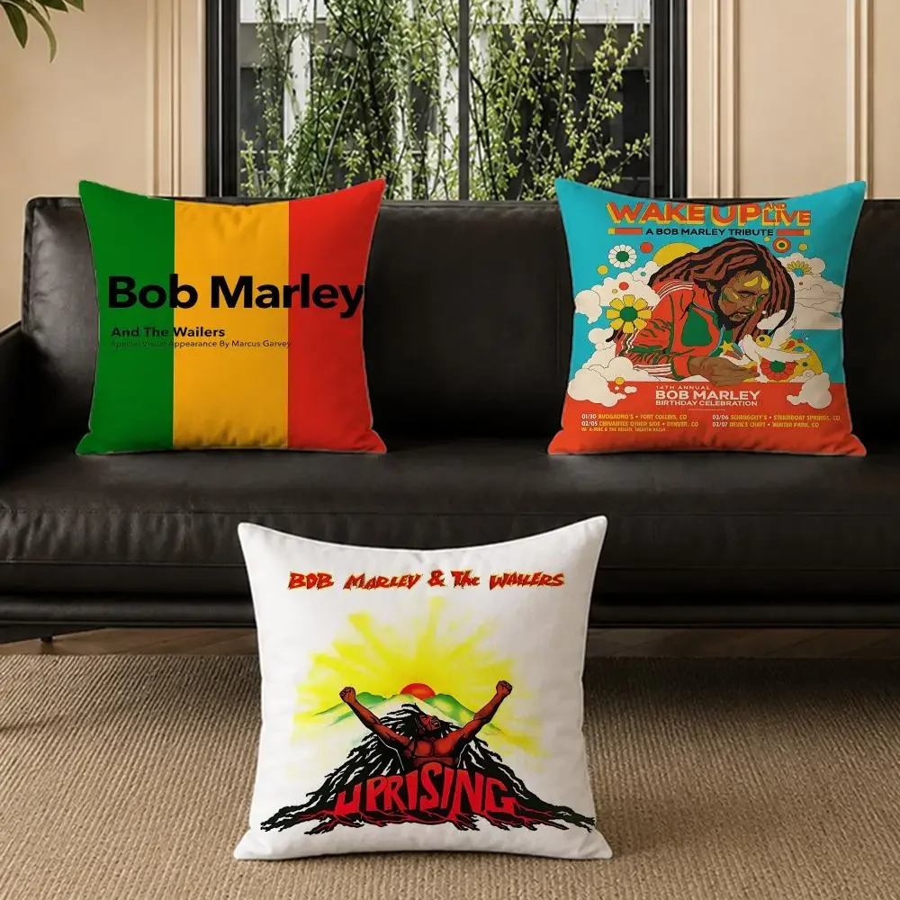 band Bob Marley The Wailers Cushion Cover Pillow Short Plush Pillow Modern Minimalist Style for Living Room Bedroom Gift Giving