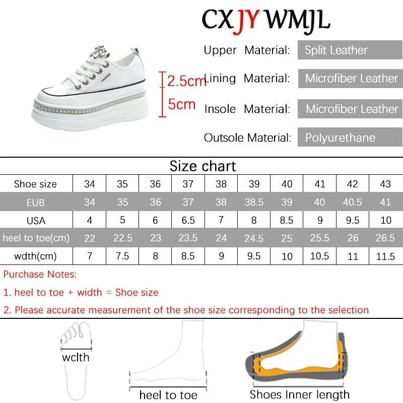 CXJYWMJL Genuine Leather Women Platform Sneakers Autumn Wedgies Casual Vulcanized Shoes Ladies Thick Bottom Sports White Skate