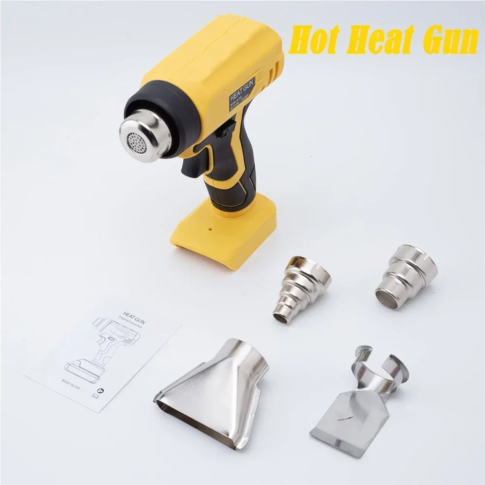 

360W Cordless Hot Heat Gun For DeWalt 18V Li-ion Battery Handheld Hot Air Gun Industrial Home DIY with 4 Nozzles(NO Battery )