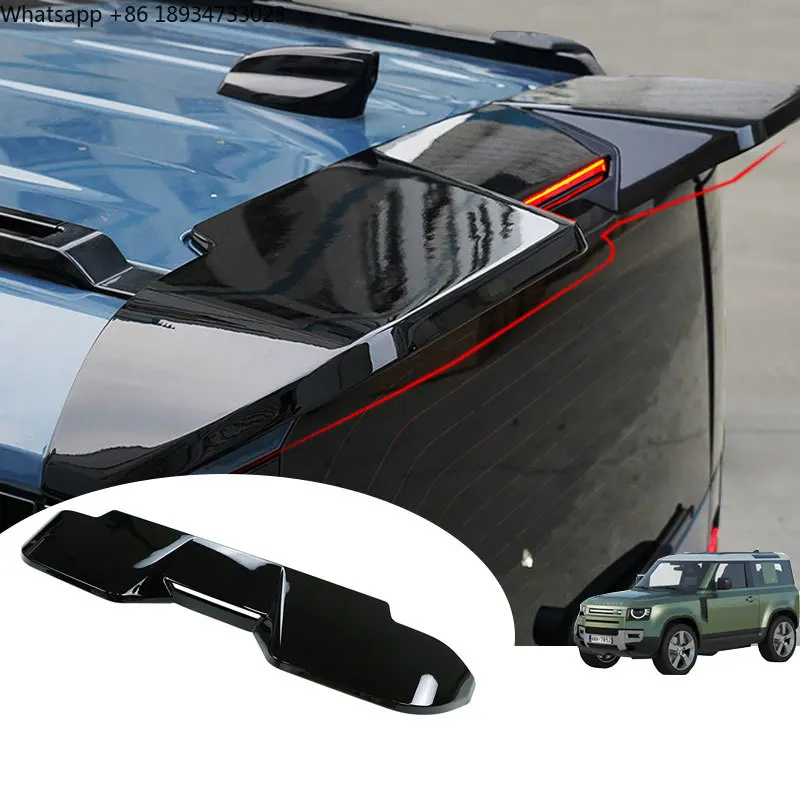 سبويلر ذيل السيارة باللون الأسود اللامع ABS جديد لجناح سبويلر سقف المدافع لسيارة لاند روفر ديفندر 2021 2022 20223