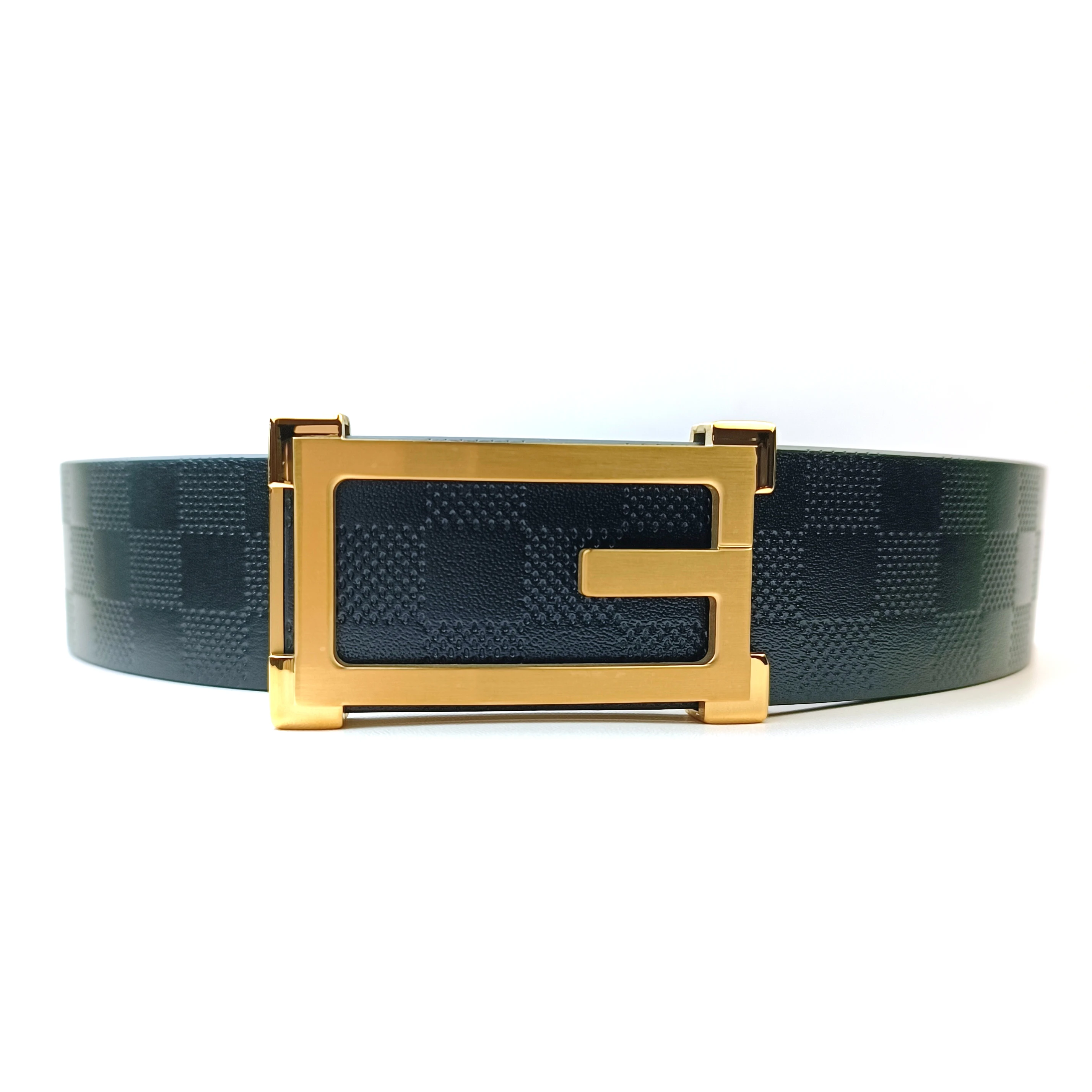 Men's high-end boutique buckle 3.8cm belt, high-end luxury design, high-quality double-sided cow belt, unique, no back pocket, s