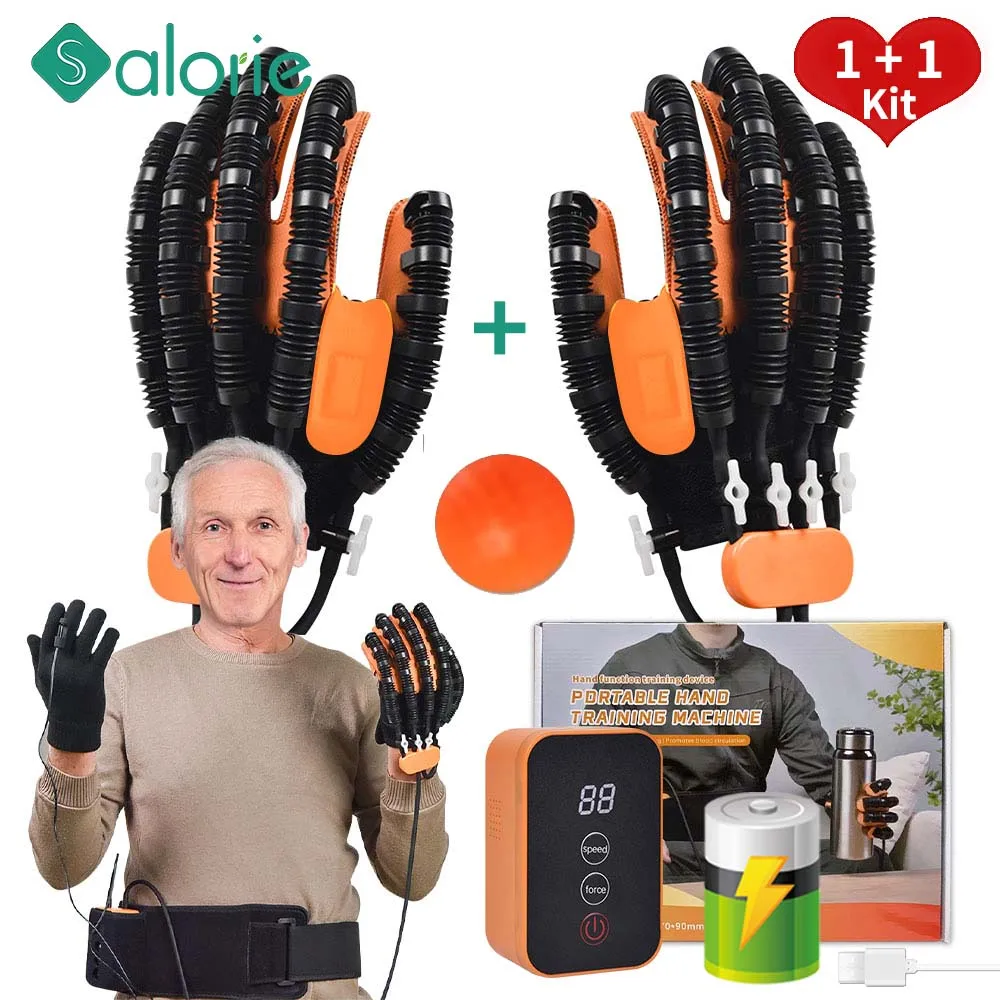 2pcs/Pair Electric Hand Rehabilitation Robot Glove Hand Hemiplegia Finger Rehabilitation Robot Training Glove Rechargeable