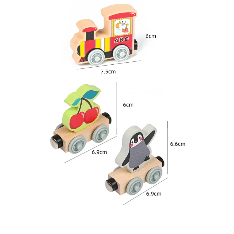 Giocattoli magnetici in legno per piccoli treni Puzzle per bambini costruzione magnetica blocchi di assemblaggio trasporto per bambini giocattoli