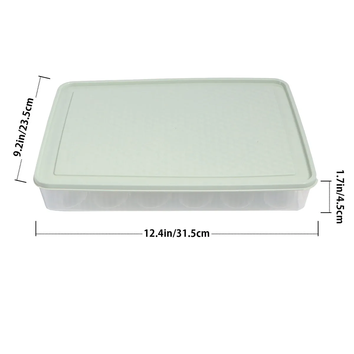 24-Section Clear Plastic Egg Storage Container with Lid – Space-Saving Refrigerator Organizer