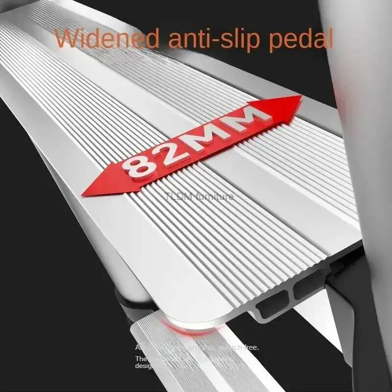 for Step Alloy Ladders Modern Aluminum Home Telescopic Folding Ladder Light Luxury Kitchen Multifunctional Engineering Staircase
