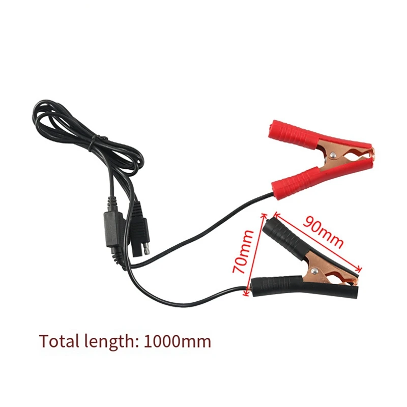 1M แบตเตอรี่ สายชาร์จ คลิปจระเข้ 14AWG แปลงเป็นสายชาร์จ SAE