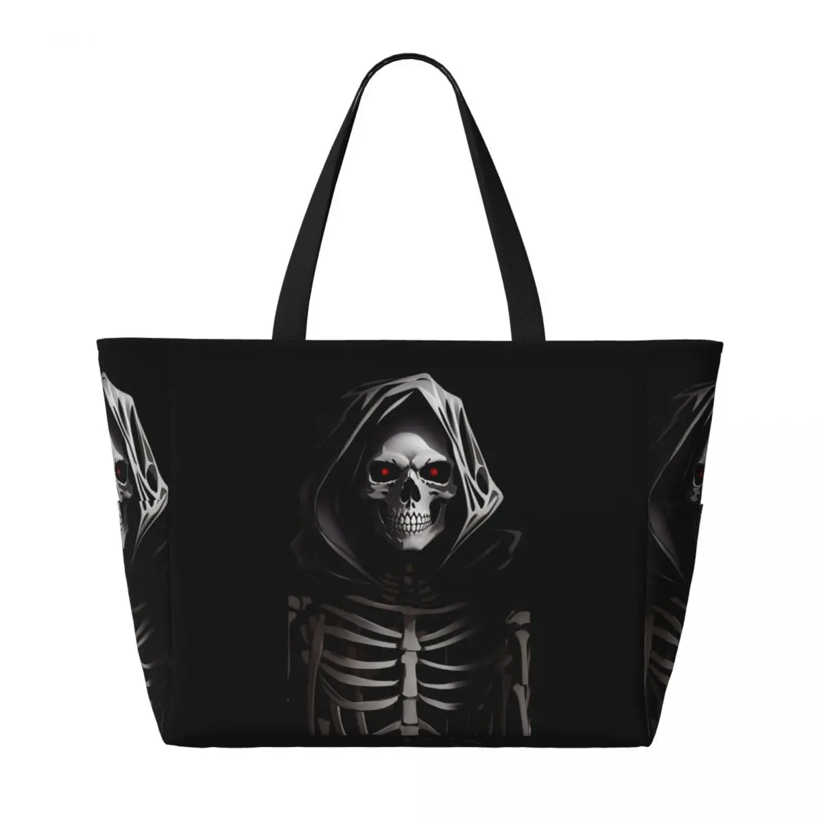 Un raccapricciante Halloween scheletro teschio borsa da spiaggia borsa sportiva palestra yoga borsone grande borsa da viaggio borsa da fitness da donna