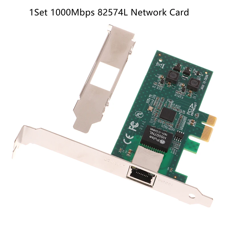 1Set 1000Mbps Gigabit Ethernet 82574L Chipset Desktop PCI-E X1 Network Card RJ-45 LAN Adapter Converter Network Controller