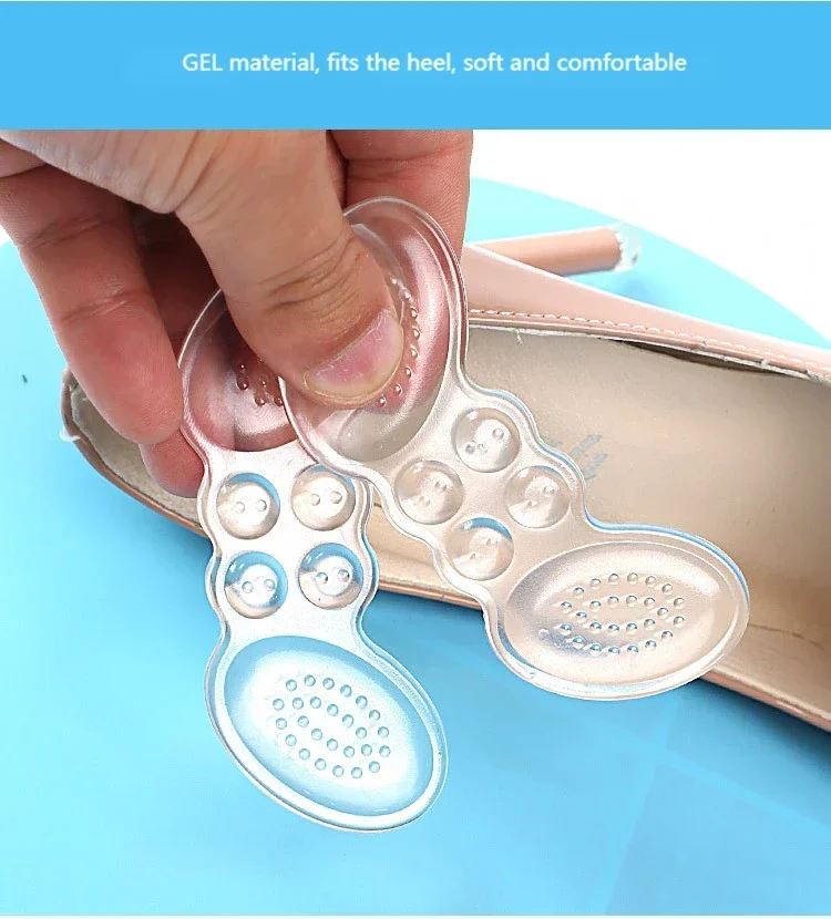 Silikon-Gel-Fersenschutz, Damen-Einlegesohlen für Schuhe, hohe Absätze, Fersenpflaster, größenverstellbar, selbstklebende Fersenkissen, zur Linderung von Fußbeschwerden, Fußpflege-Einlage. – Detail 4