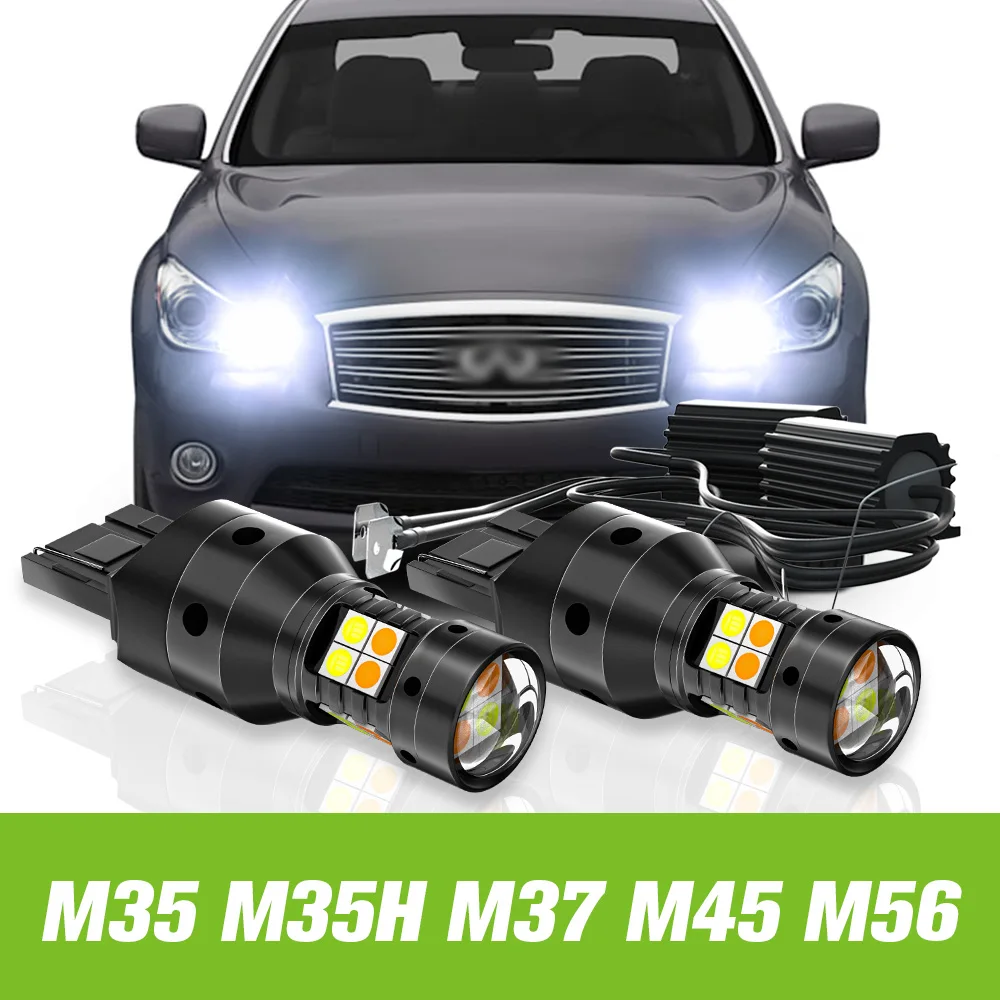 

2pcs For Infiniti M35 M35H M37 M45 M56 Dual Mode LED Turn Signal+Daytime Running Light DRL 2006-2013 2010 2011 2012 Accessories